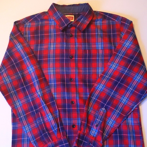 Wrangler Other - Wrangler red, white, and blue plaid shirt